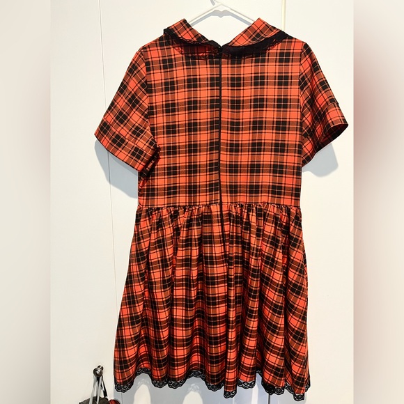 Foxblood Halloween orange and black checkered dress - Picture 3 of 5